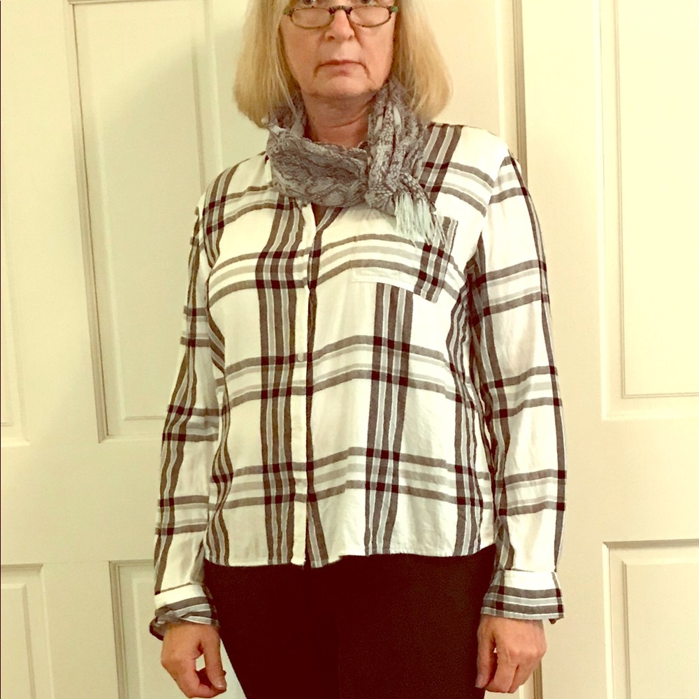 Plaid Black and White Shirt